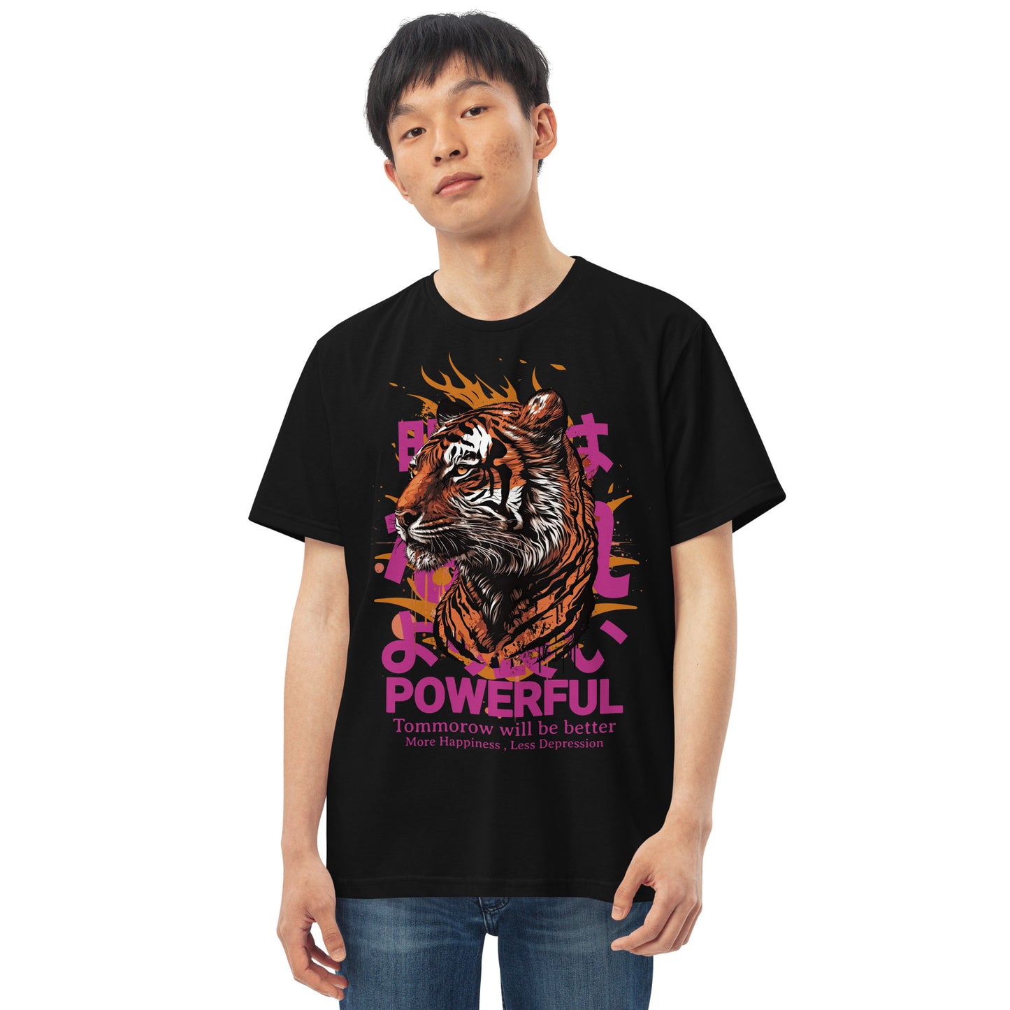 Camiseta com modelagem reta " Powerful Tiger "