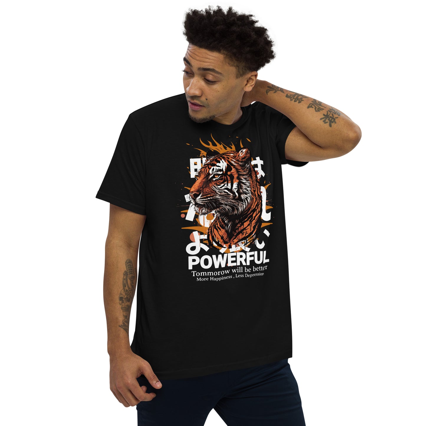 Camiseta com modelagem reta " Powerful Tiger "