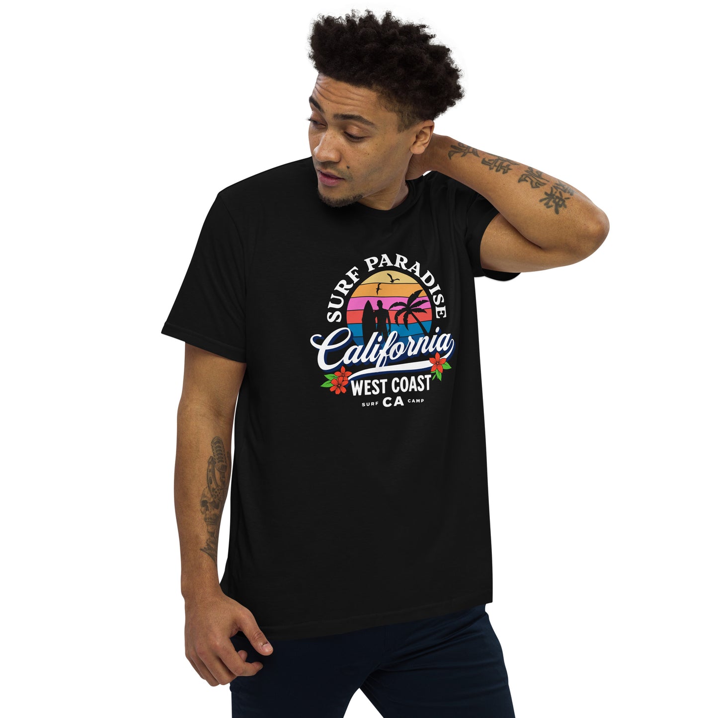 Camiseta com modelagem reta " Surf Paradise California "