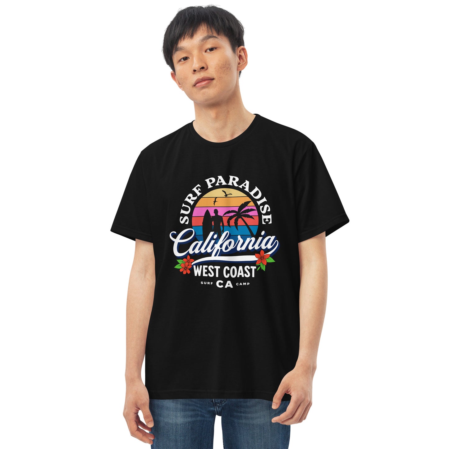 Camiseta com modelagem reta " Surf Paradise California "