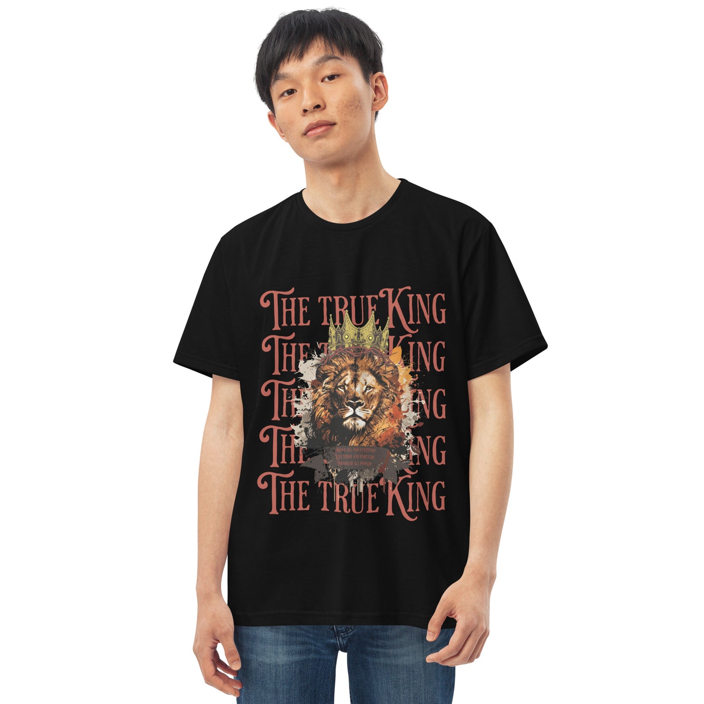 Camiseta com modelagem reta " THE TRUE KING "