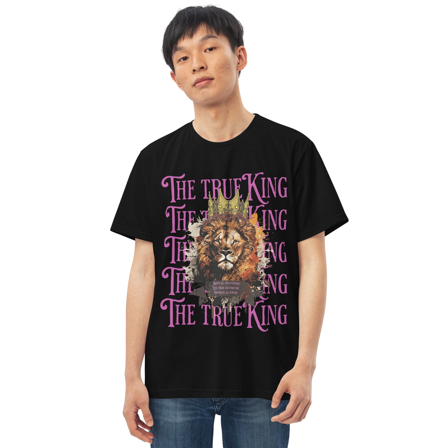 Camiseta com modelagem reta " THE TRUE KING "