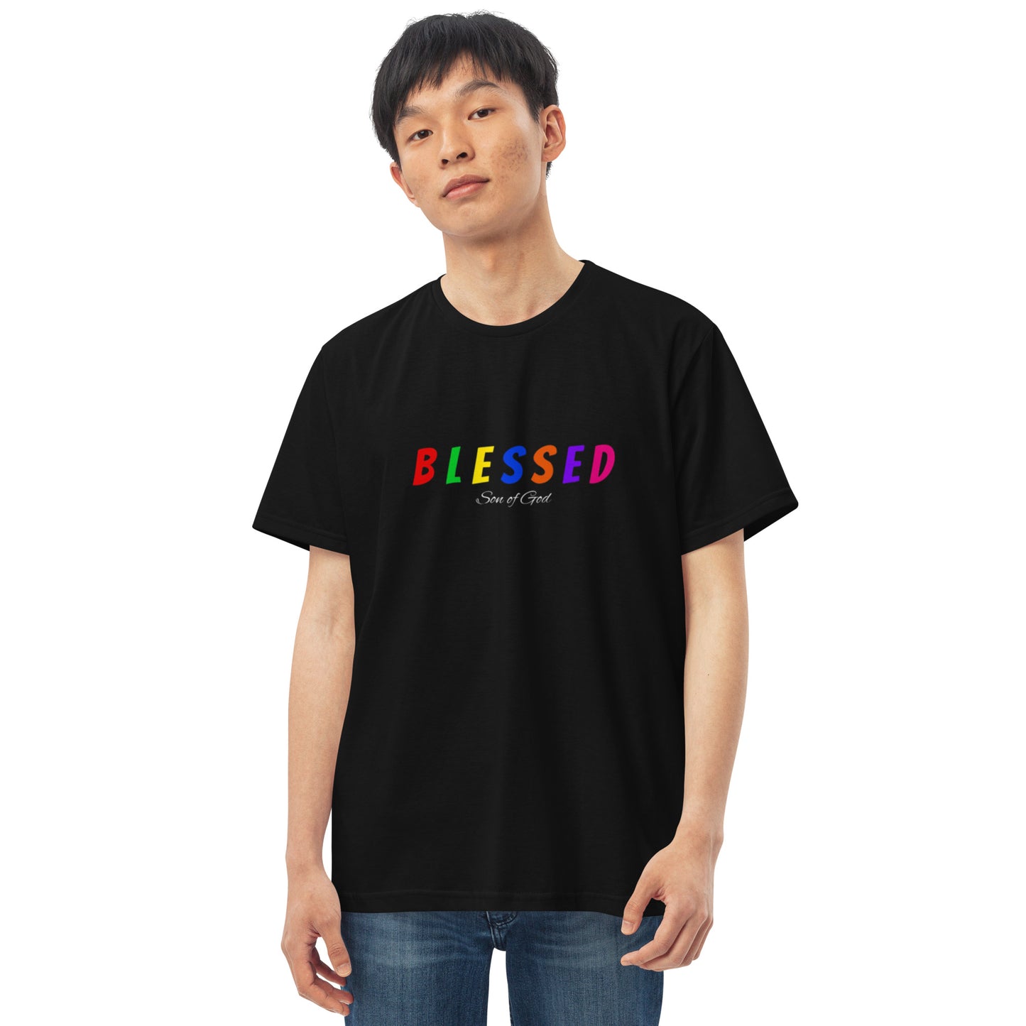 Camiseta com modelagem reta  " BLESSED - Son of God "