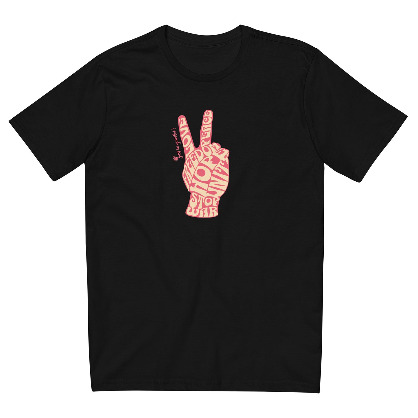 Camiseta com modelagem reta " Peace and Love "