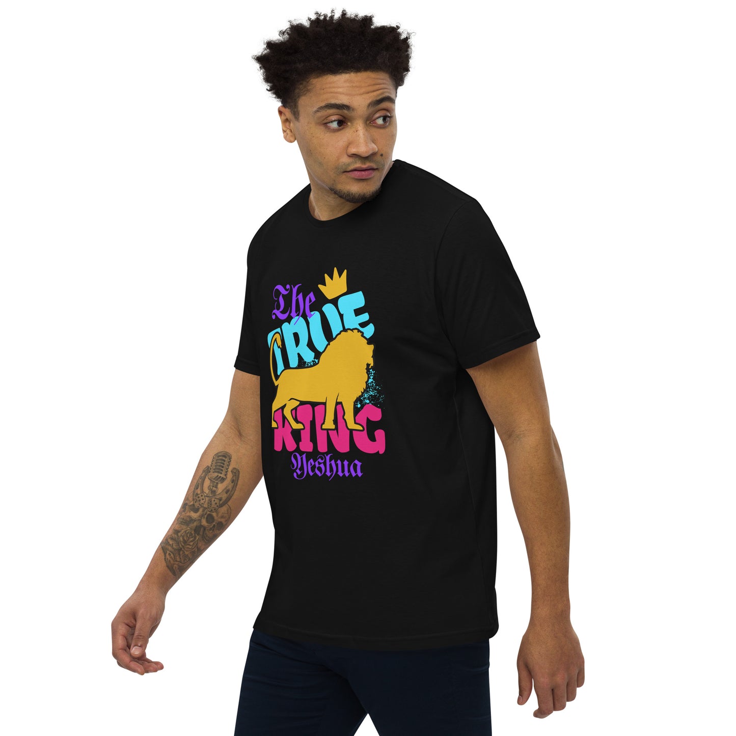 Camiseta com modelagem reta " The True King "