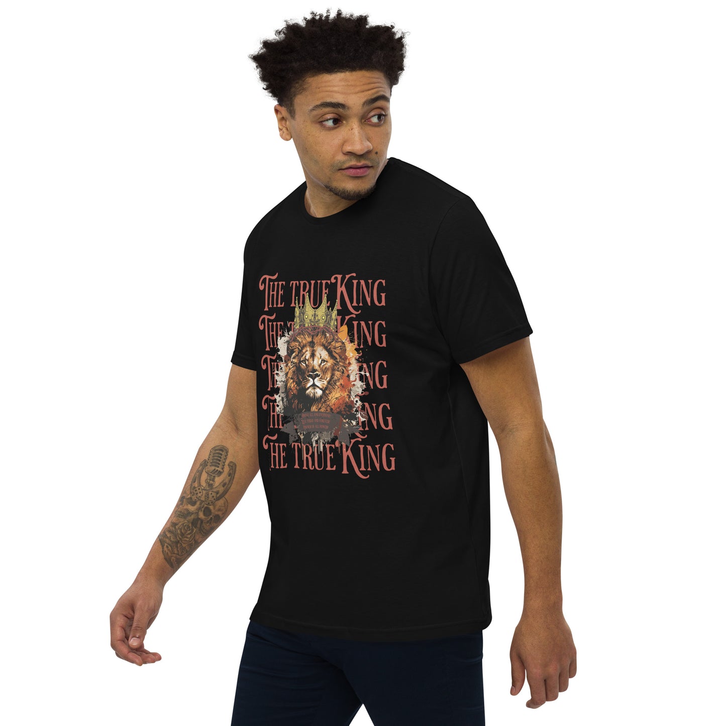 Camiseta com modelagem reta " THE TRUE KING "