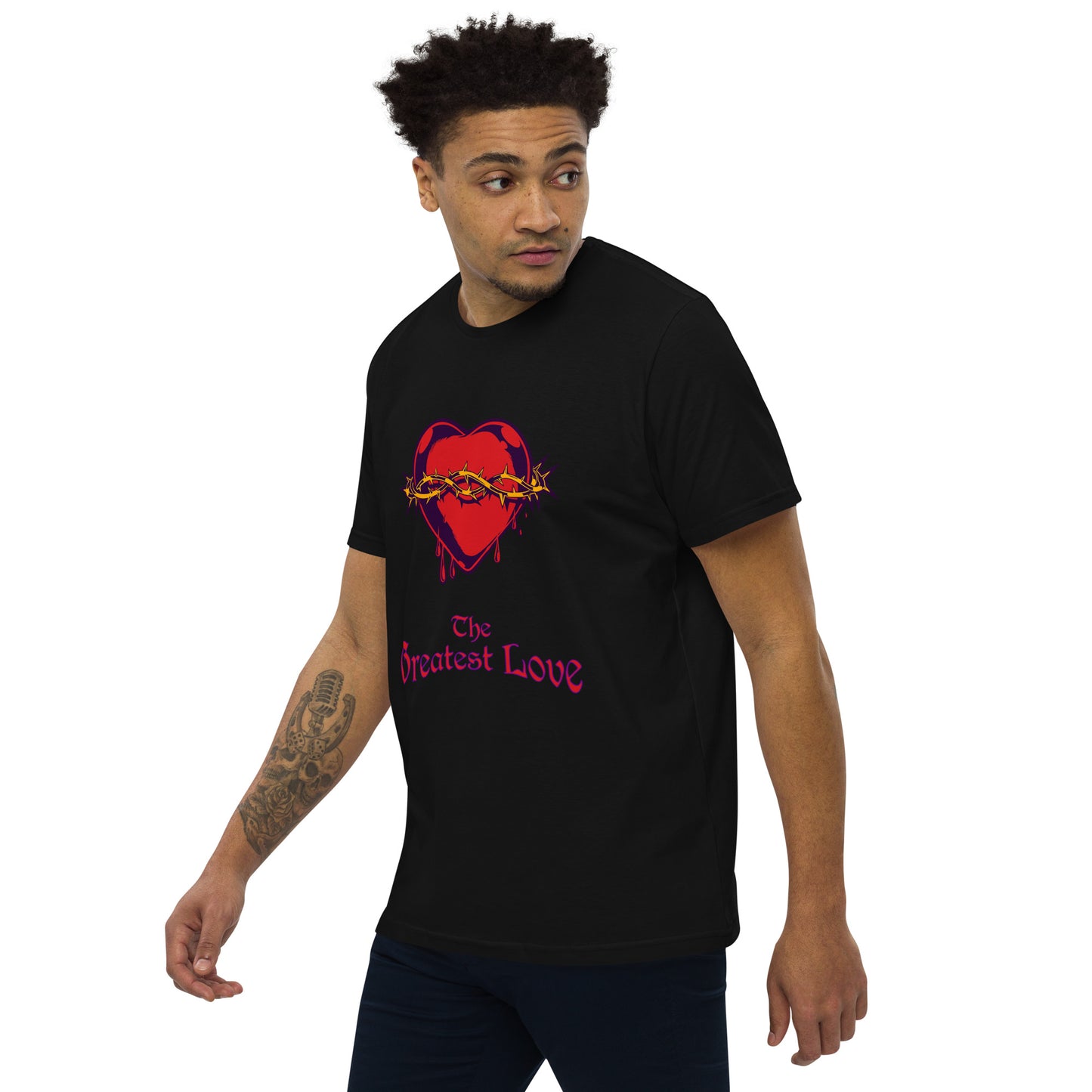 Camiseta com modelagem reta " The Greatest Love "