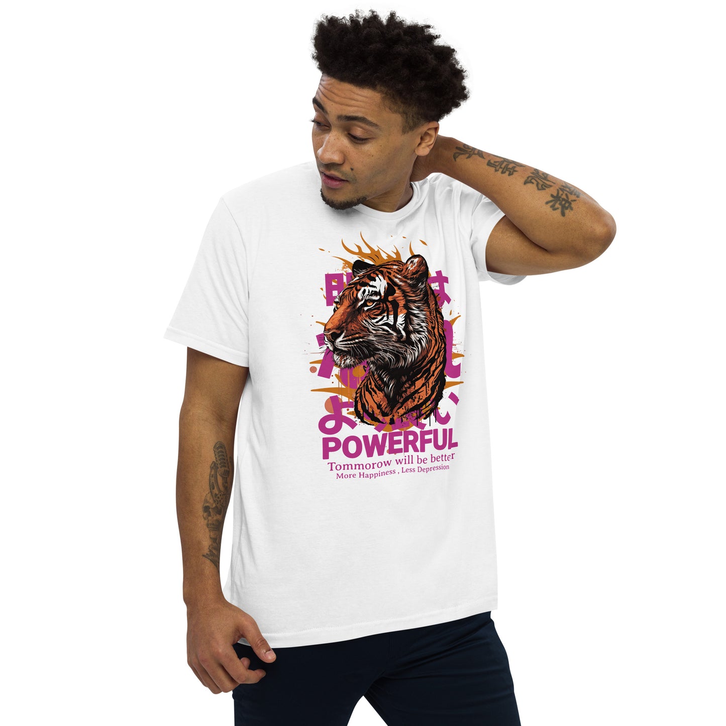 Camiseta com modelagem reta " Powerful Tiger "