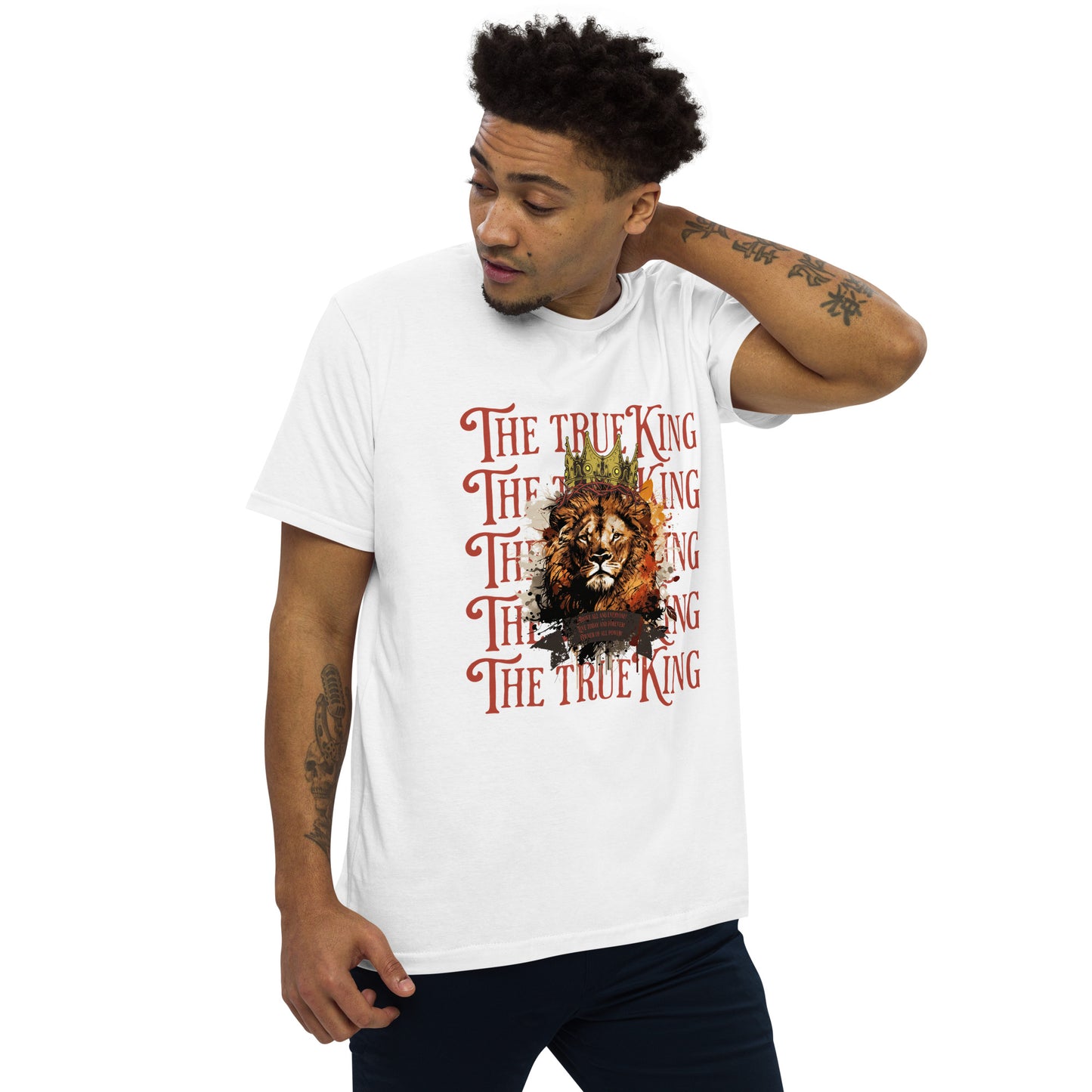 Camiseta com modelagem reta " THE TRUE KING "