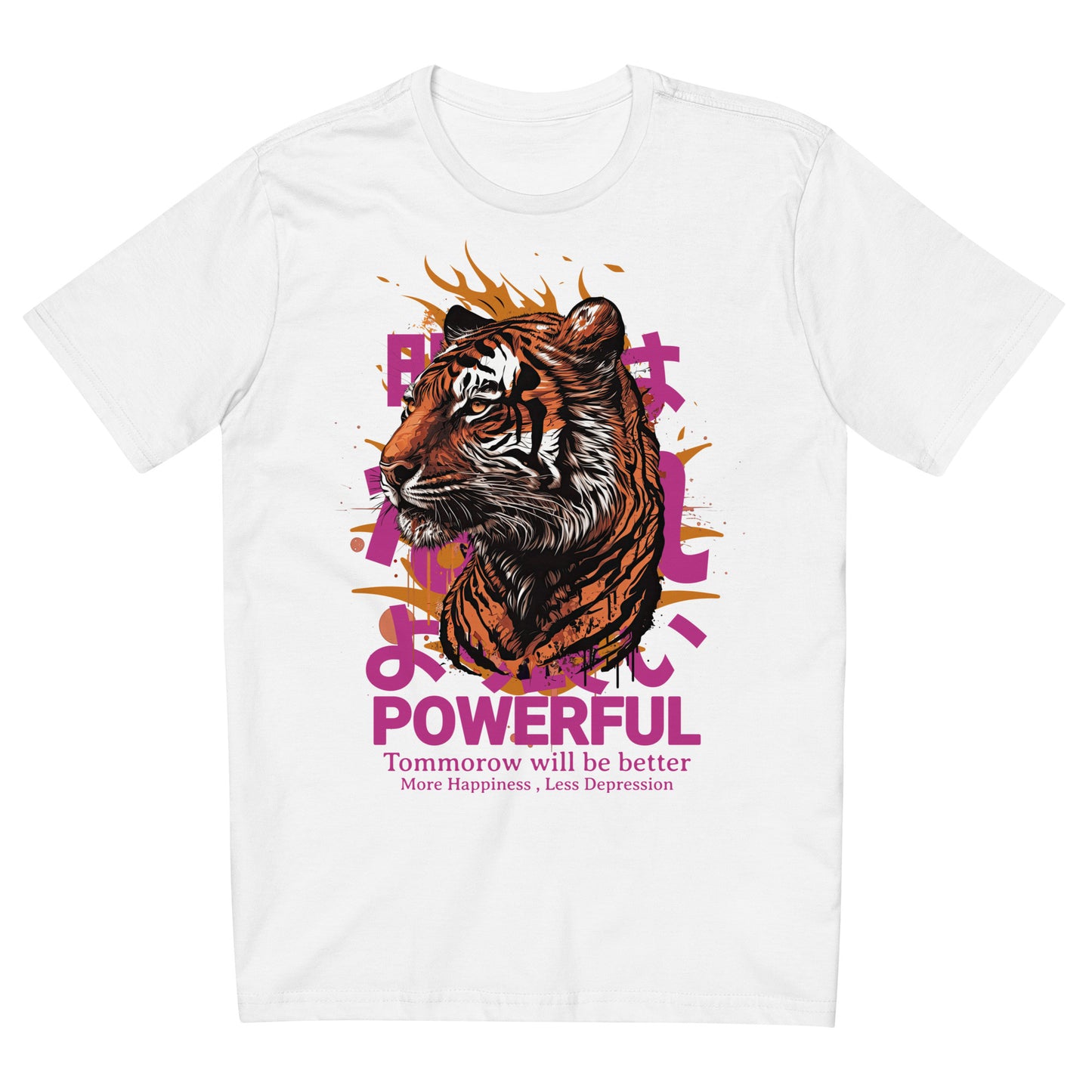 Camiseta com modelagem reta " Powerful Tiger "