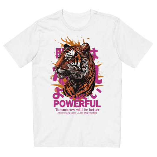 Camiseta com modelagem reta " Powerful Tiger "