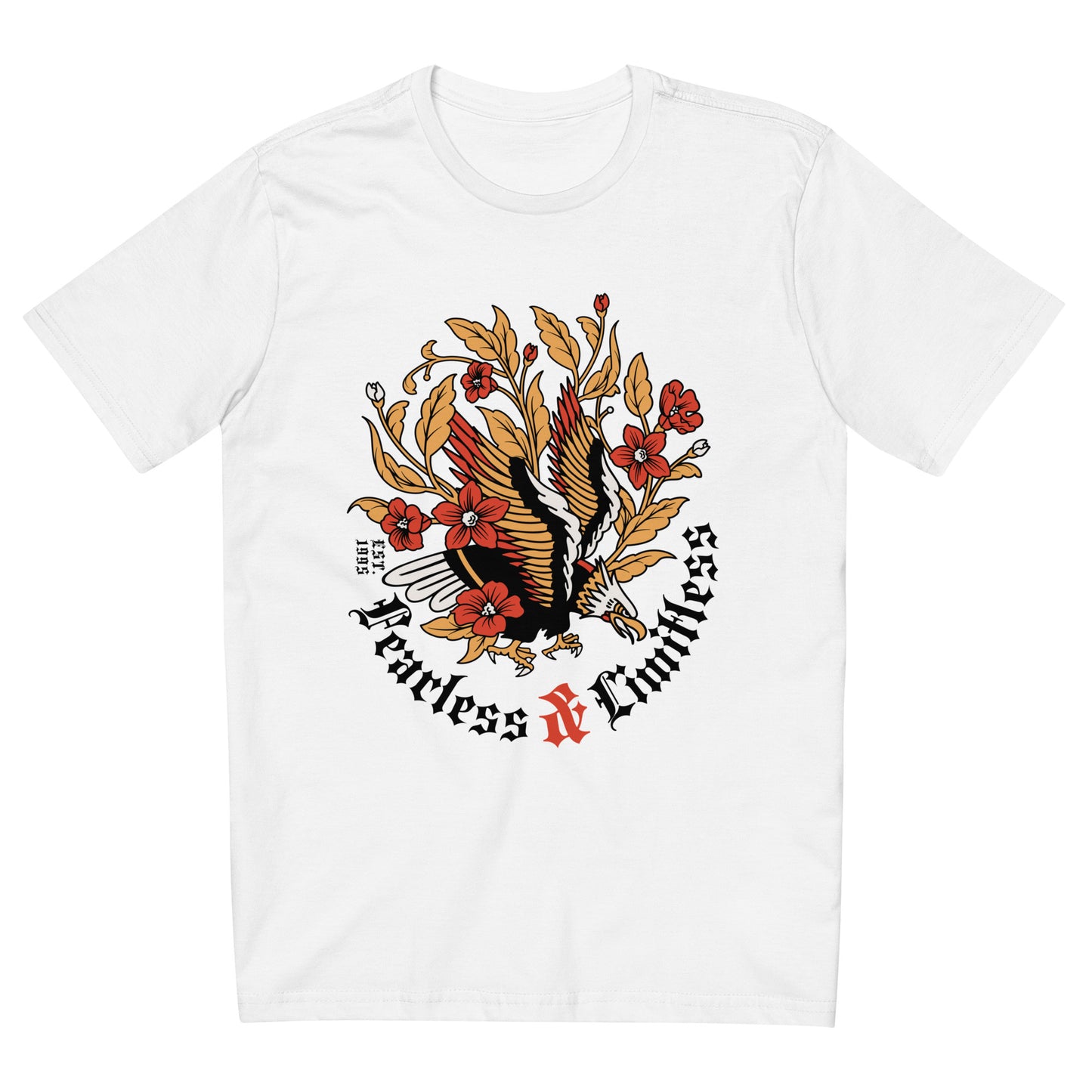 Camiseta com modelagem reta " Fearless & Limitless "