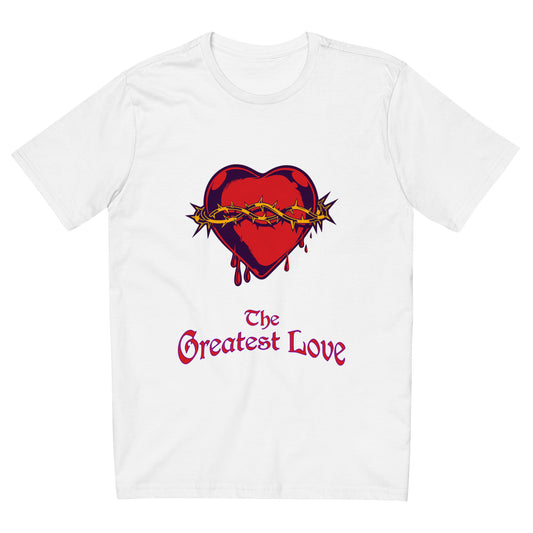 Camiseta com modelagem reta " The Greatest Love "