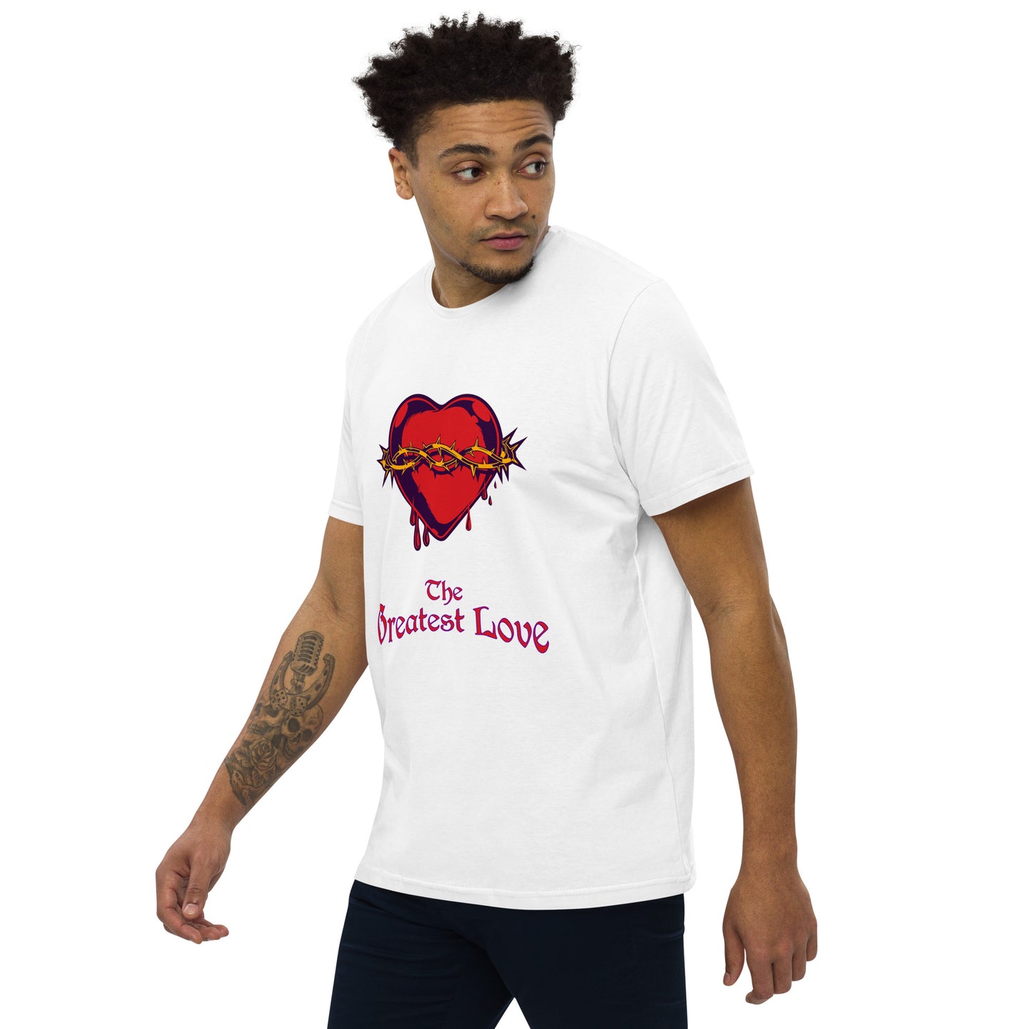 Camiseta com modelagem reta " The Greatest Love "